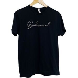 🎄Bella Canvas Bridesmaid Short Sleeve Shirt Black & White Size Medium